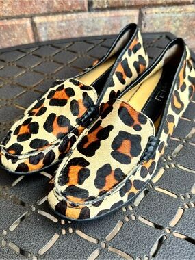 VANELI Albion Leopard Camel Slip-On Loafers